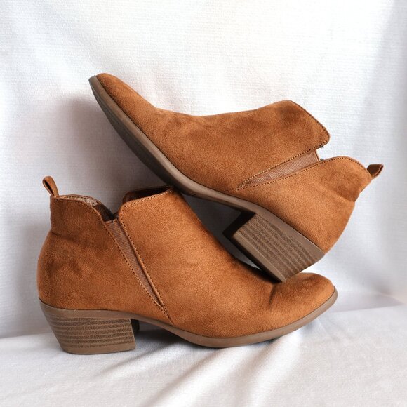 Faux Suede Ankle Boots - Size 7 - Cognac Colour - American Eagle - Picture 4 of 12